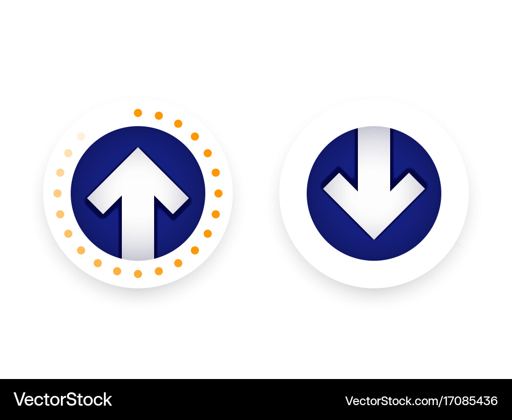 Download upload icons buttons with arrow Vector Image
