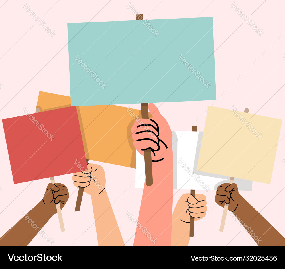 Hands holding empty board isolated background Hands holding empty board isolated background vector image