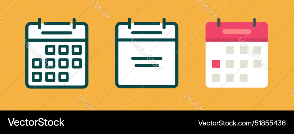 Kalender-Ikone moderne Piktogramm Grafik-Design-Set Vektorbild