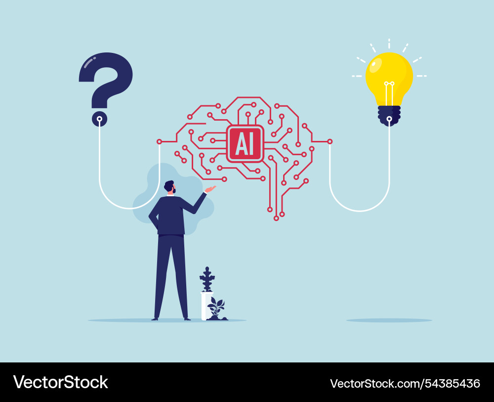 Mit ai Probleme zu lösen und kreativ zu generieren Mit ai Probleme zu lösen und kreativ zu generieren vektorbild