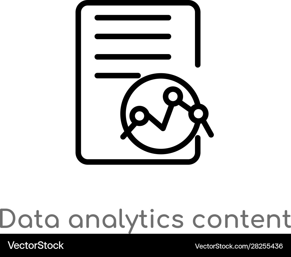 Outline data analytics content icon isolated vector image