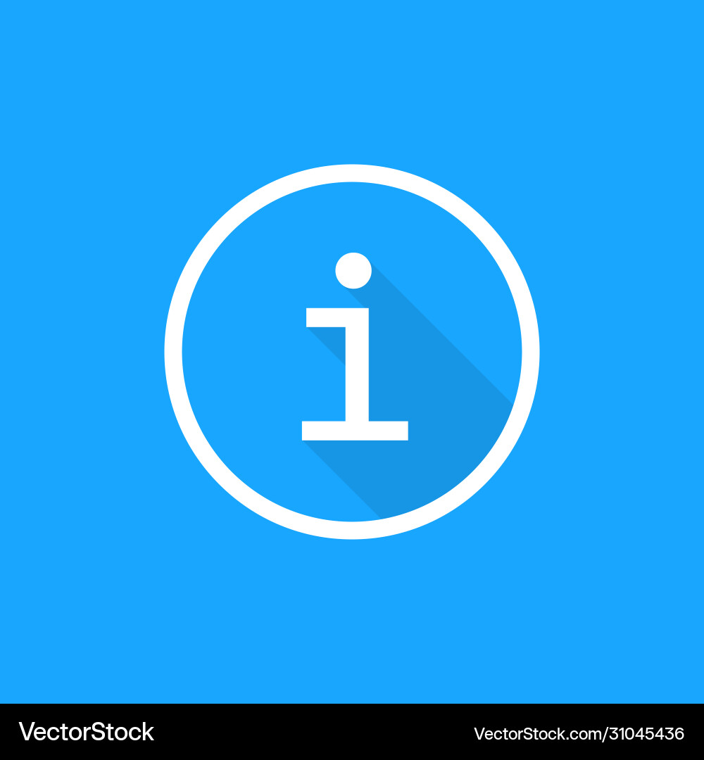 Round button cursor icon flat with info Vector Image