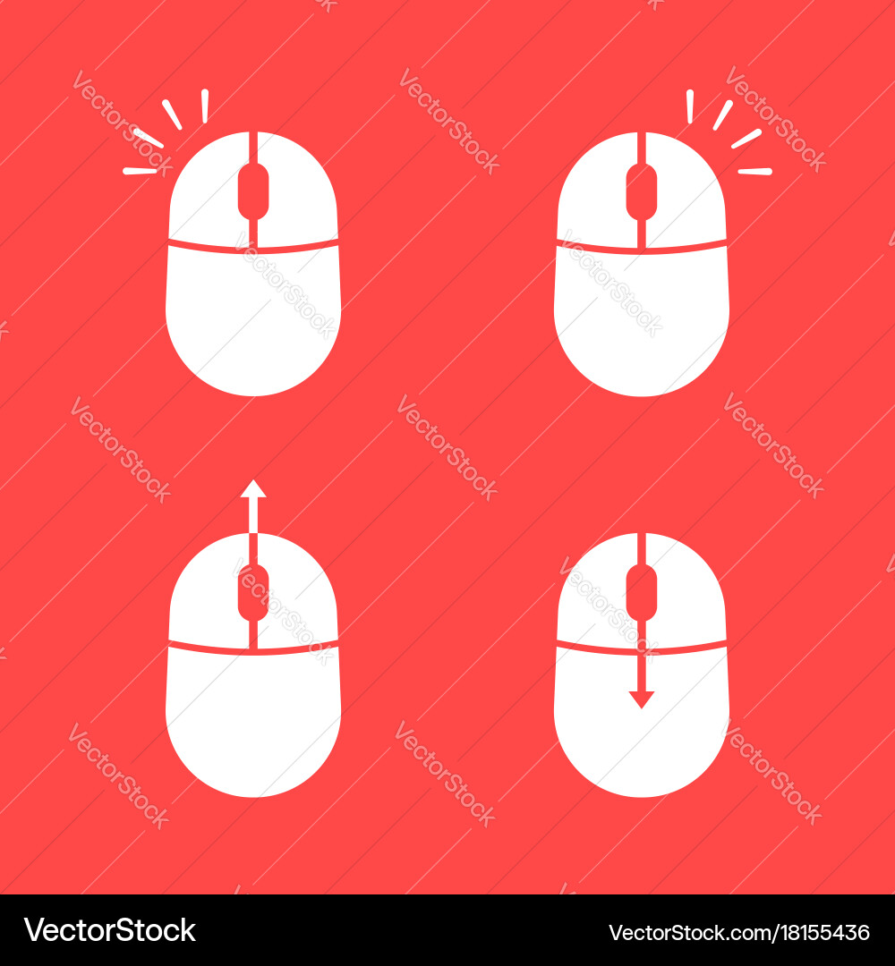 Scroll & Click Mouse Icons vector image