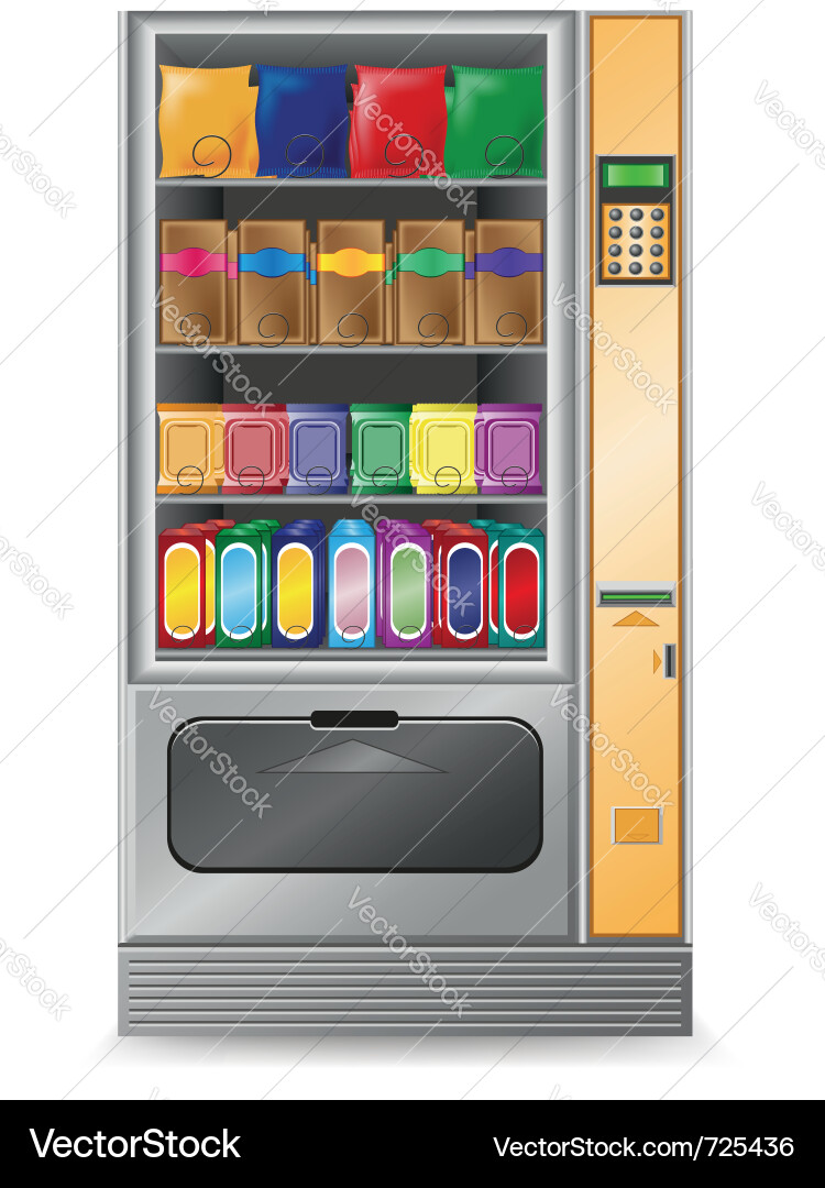 Vending Machine with Snacks Vector Image