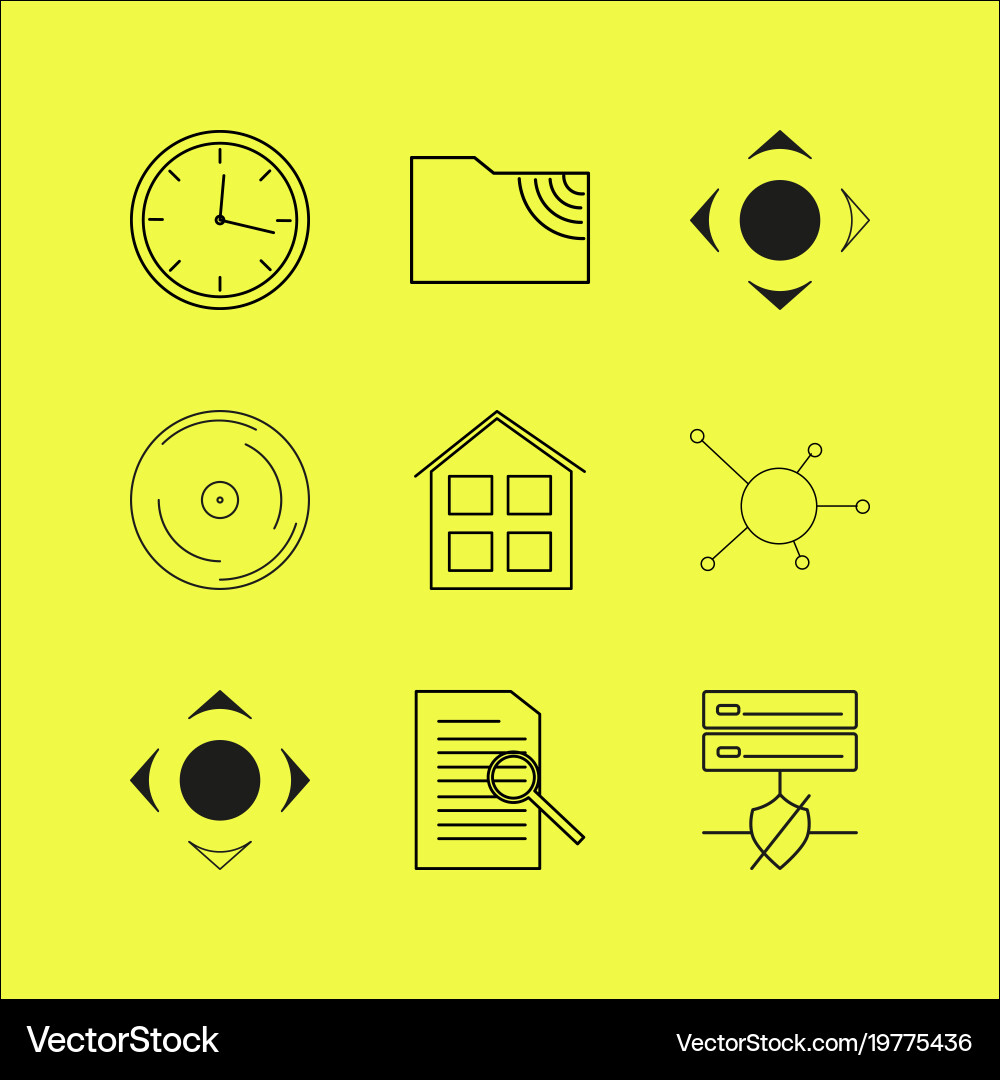 Web linear icon set simple outline icons Vector Image