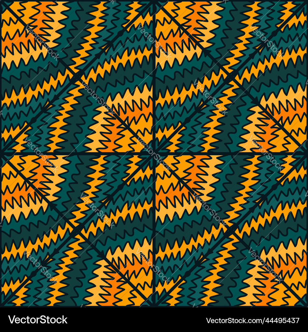Abstract wave seamless pattern in doodle style Abstract wave seamless pattern in doodle style Vector Image