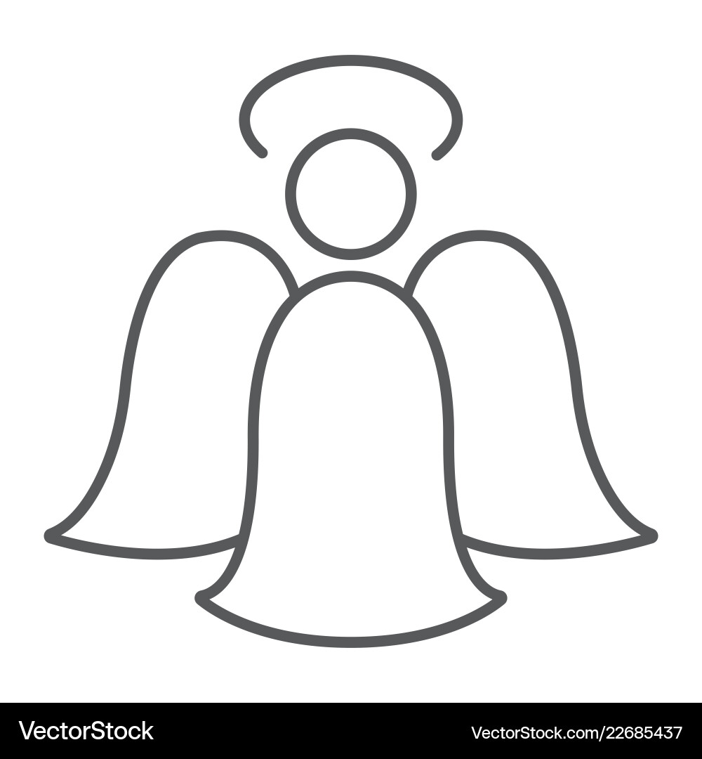Angel Thin Line Icon - Christmas \u0026 Holiday – Royalty-Free Vector |  VectorStock, image size:1000x1080