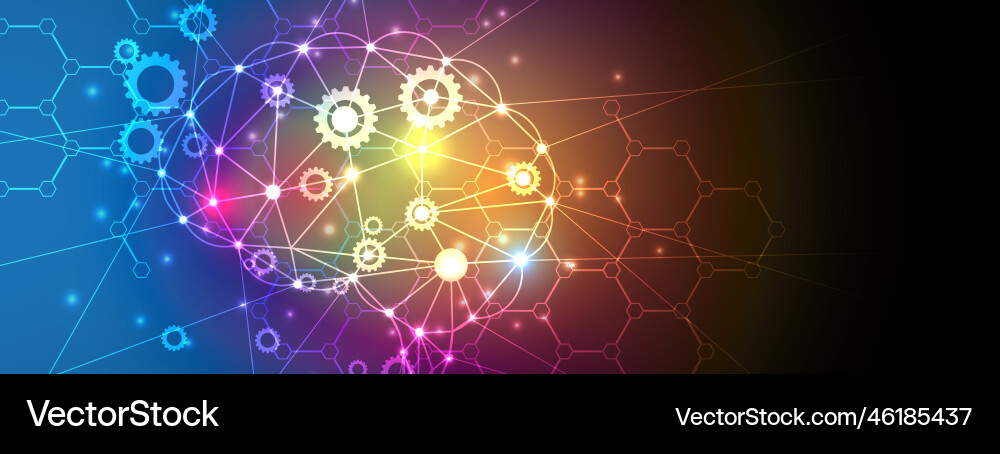 Artificial intelligence technology web background Artificial intelligence technology web background Vector Image