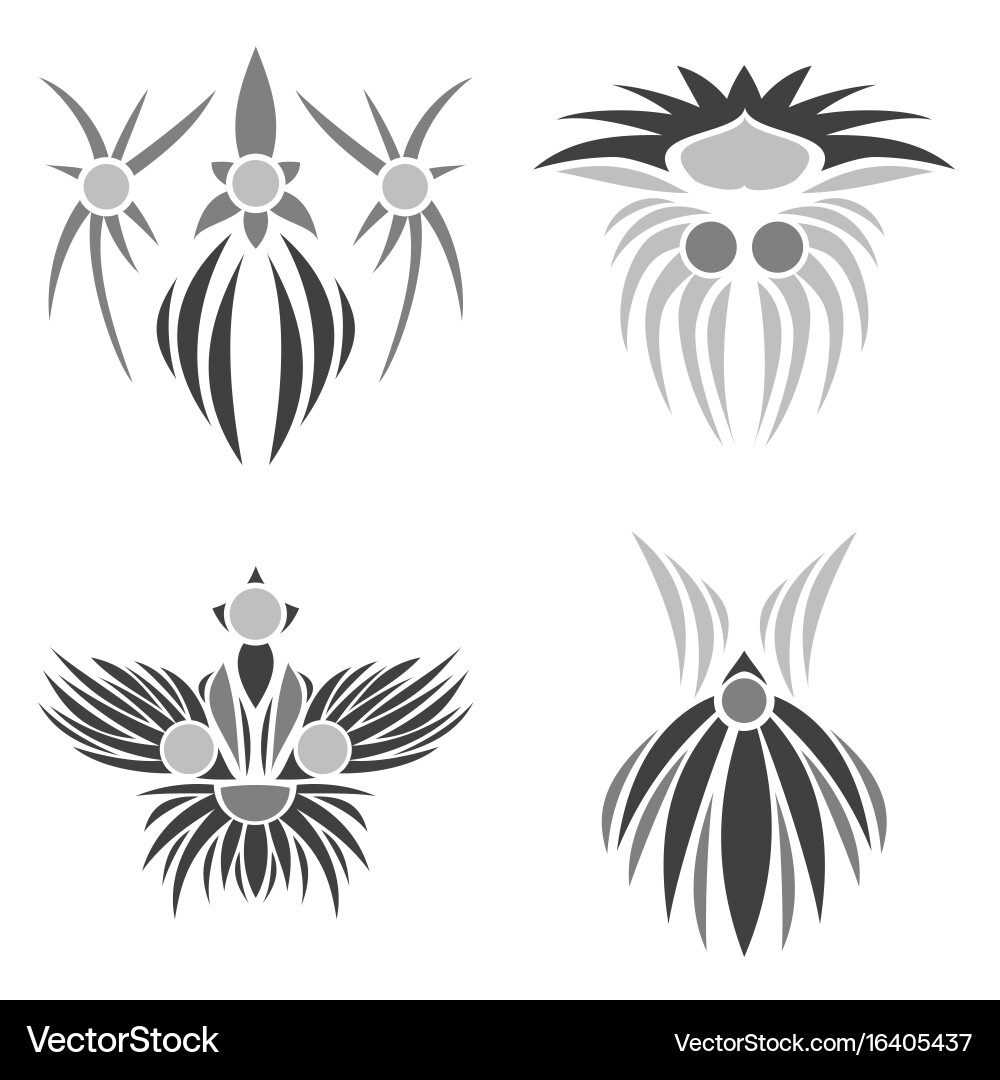 Assembly of patterns in oriental style vector image