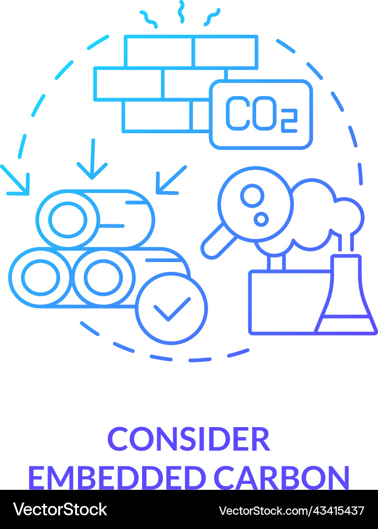 Consider embedded carbon blue gradient concept Vector Image