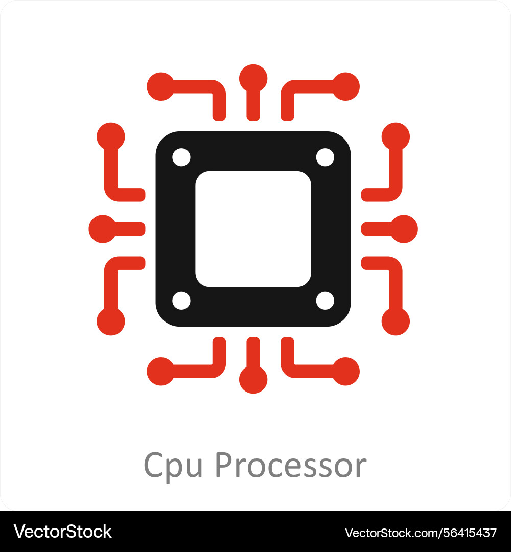 Cpu processor icon concept vector image