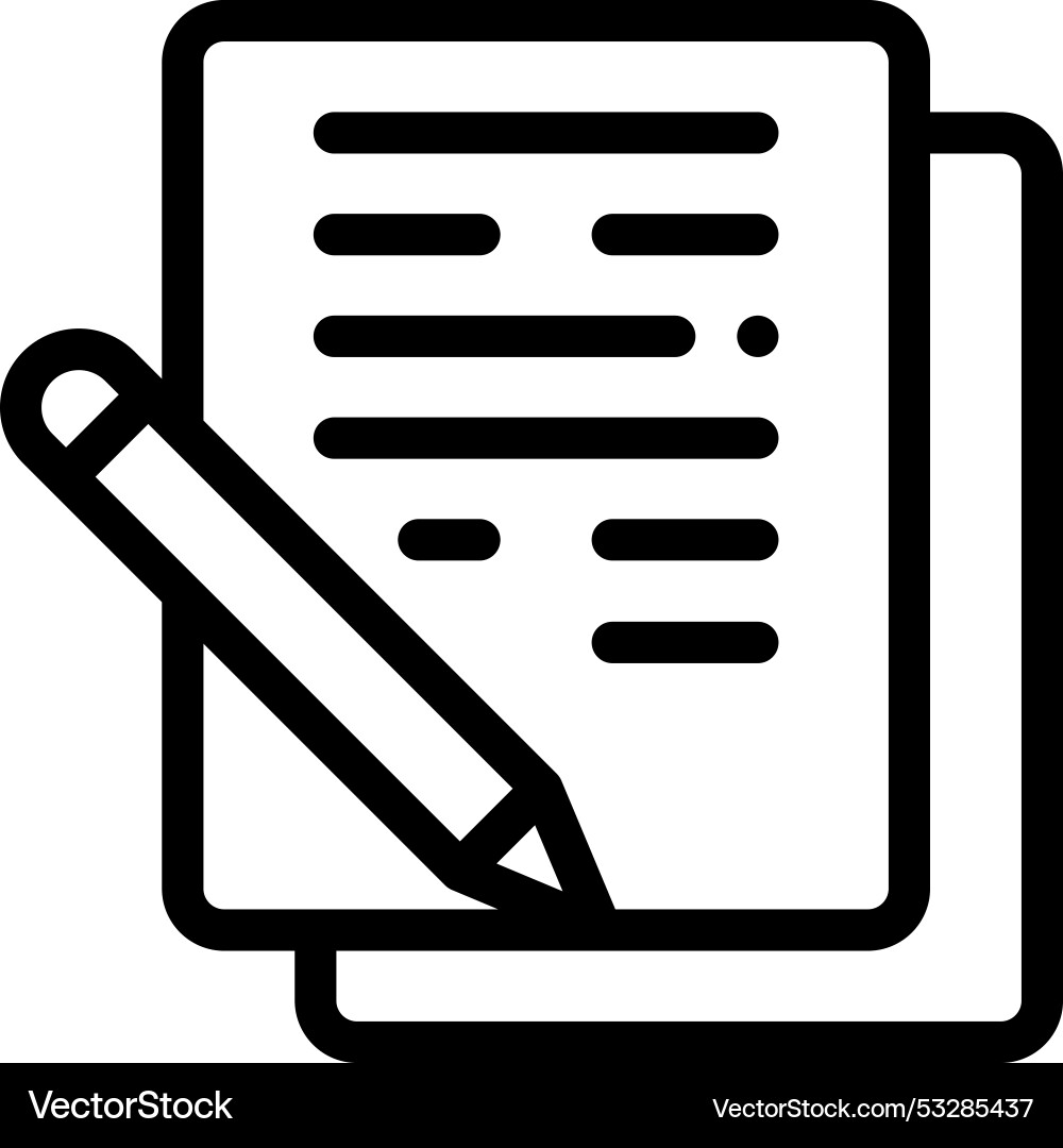 Document icon thin linear style design isolated Vector Image