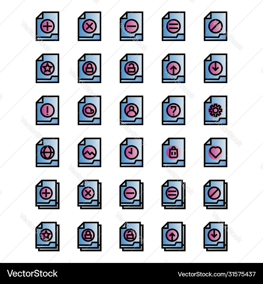 File and folder 2 icon set include File and folder 2 icon set include vector image