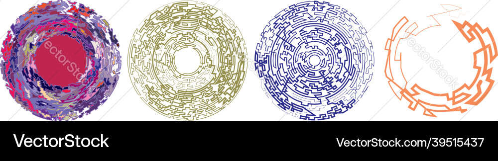Geometric random circular element abstract Geometric random circular element abstract Vector Image