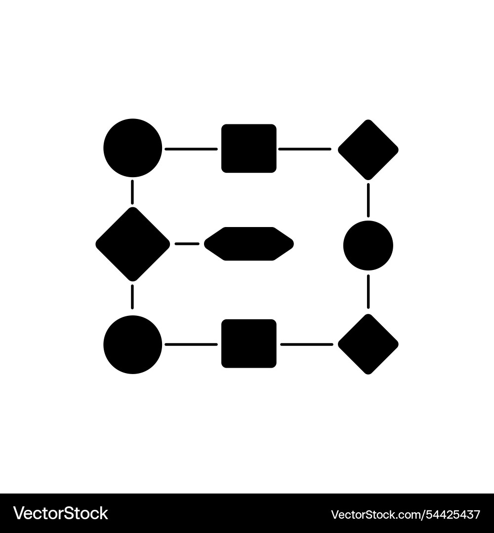 Minimal flowchart for hierarchy team planning vector image