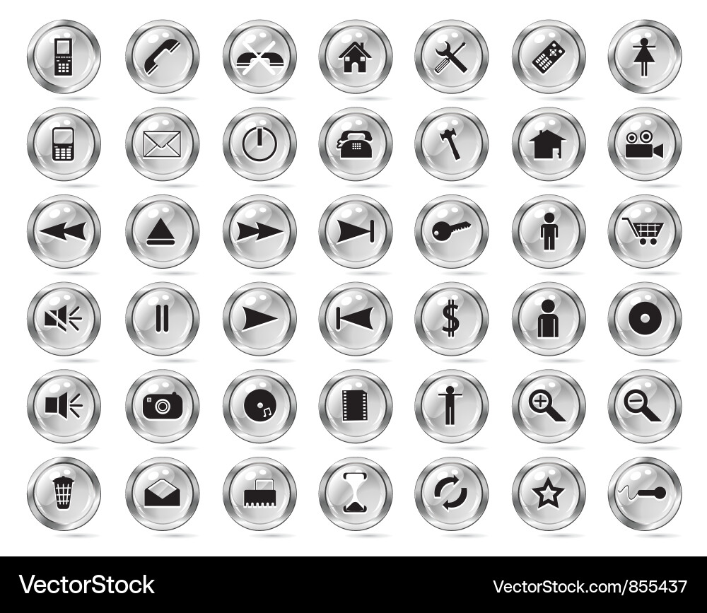 Set of glossy buttons Vector Image