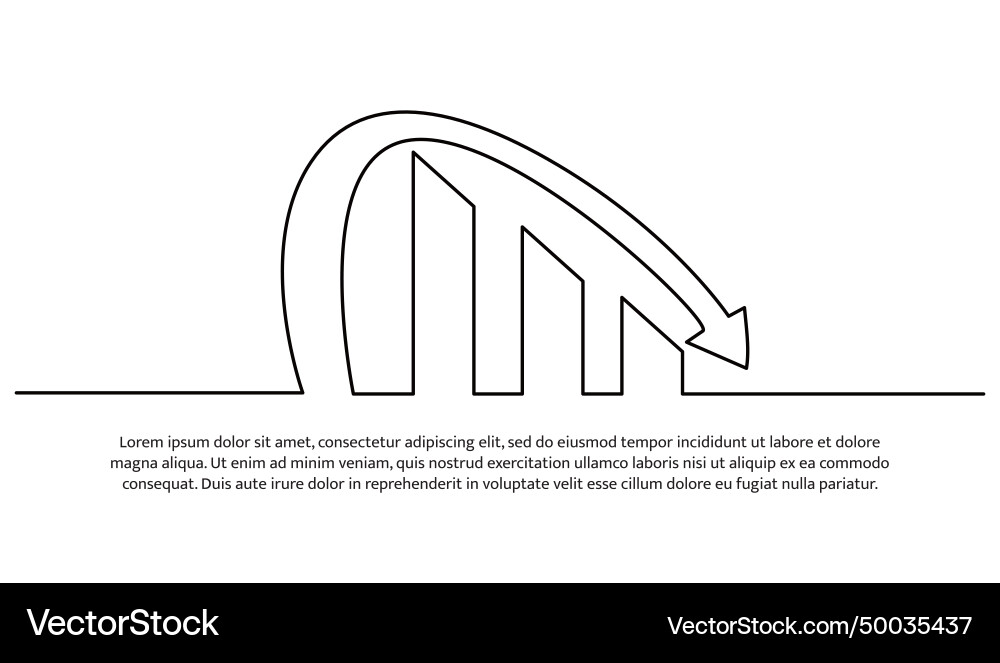 Simple continuous line design of sharp declining Simple continuous line design of sharp declining Vector Image