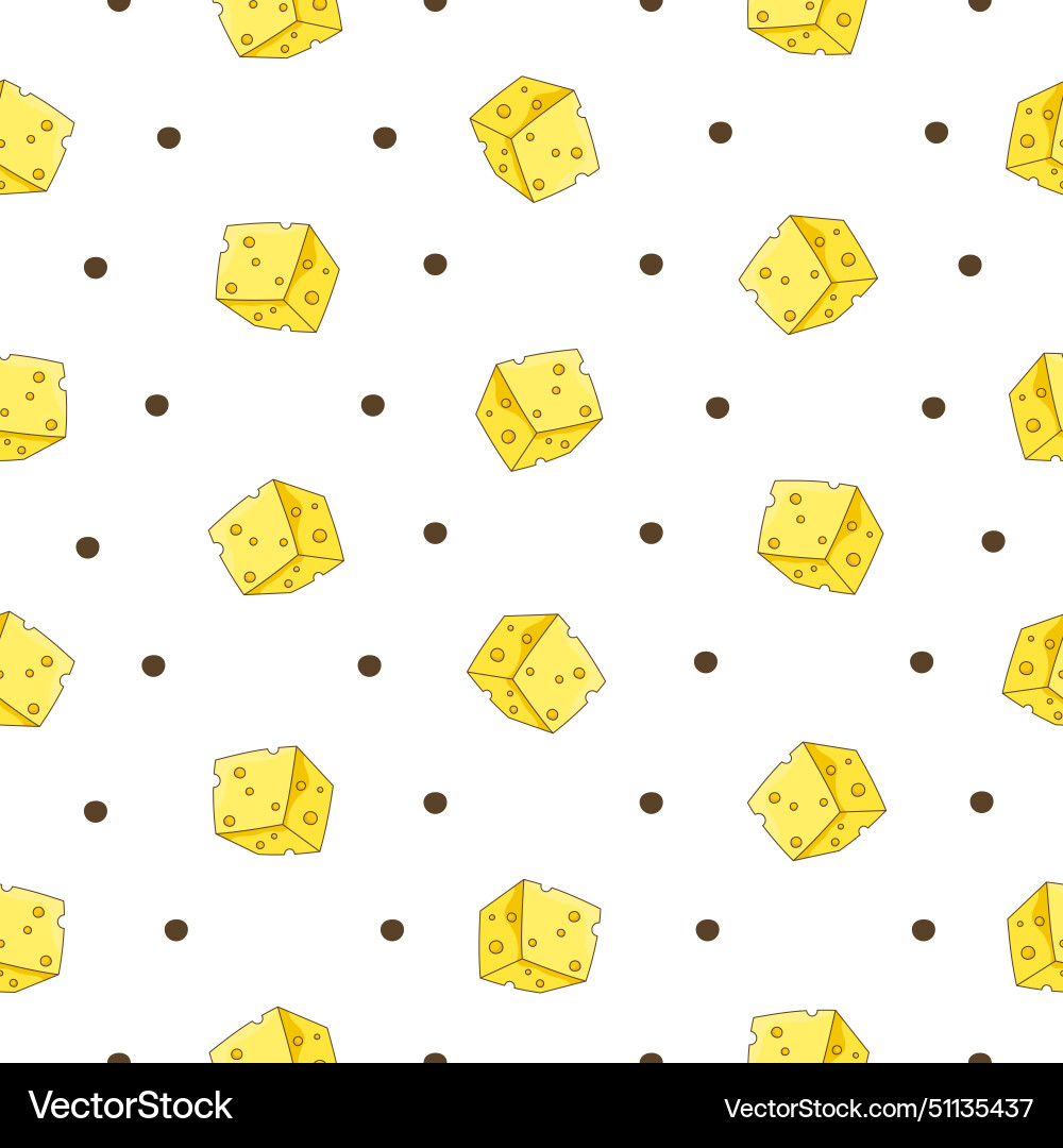 Slices and slicing of cheese seamless pattern Vector Image