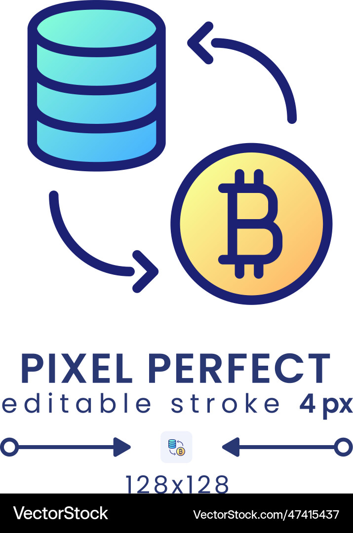 Tokenization gradient fill desktop icon Vector Image
