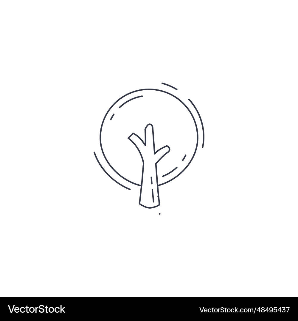Tree line icon thin Tree line icon thin Vector Image