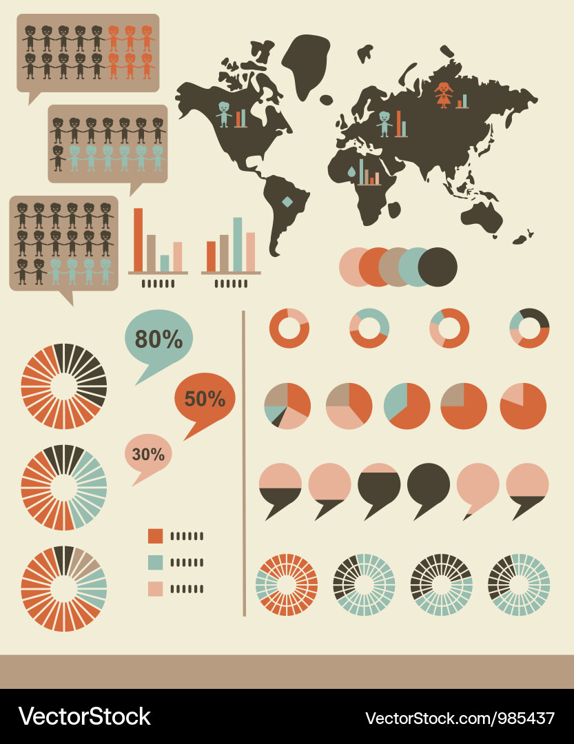 Vintage Style Infographics vector image