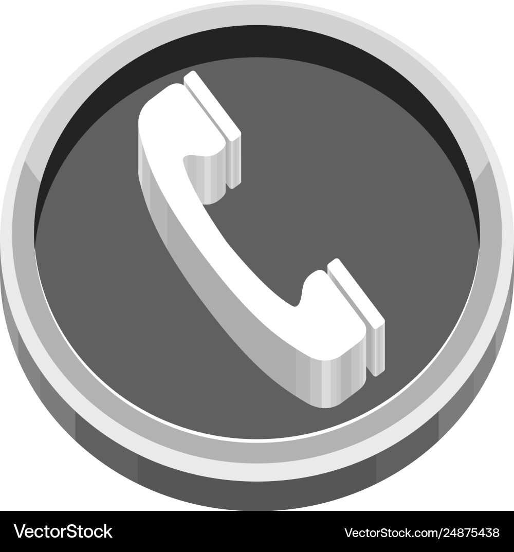3d app button with a telephone icon Vector Image