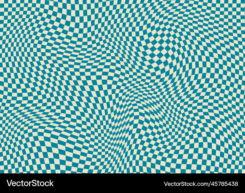 Abstract background with distorted checkerboard vector image