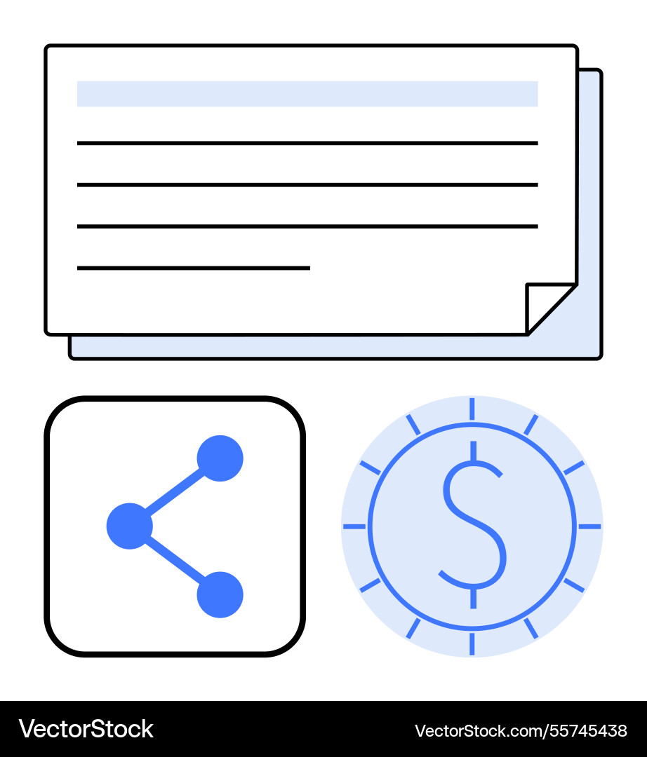 Abstract elements of document sharing icon Abstract elements of document sharing icon Vector Image