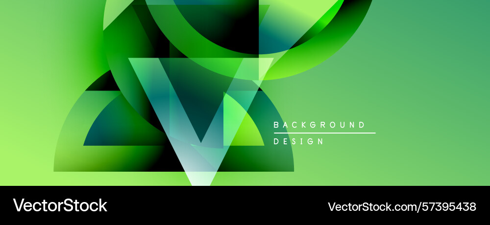 Abstract green design features overlapping shapes Vector Image