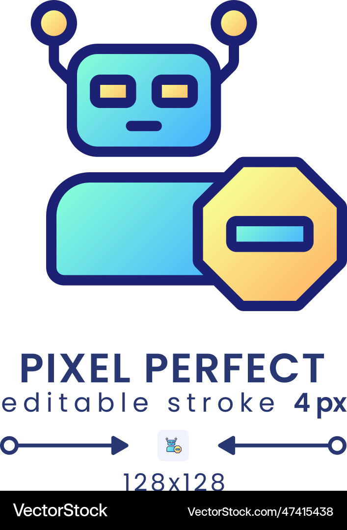 Advanced bot protection gradient fill desktop icon Vector Image