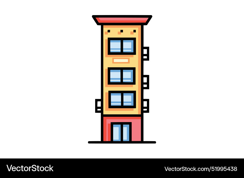 Building color icon isolated on white background Vector Image