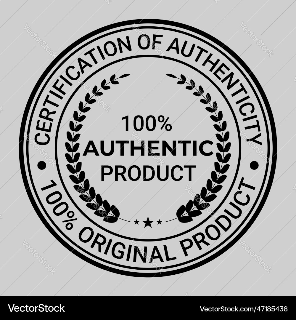 Certification of authenticity badge 100 Vector Image