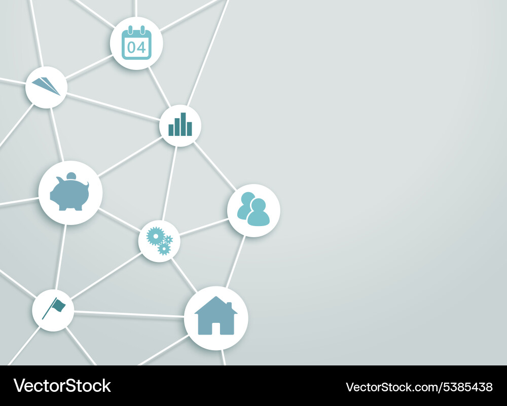 Circle 3d links background with icons 2 vector image