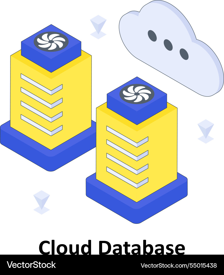 Cloud database isometric colored eps Vector Image