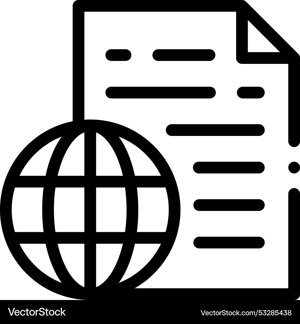 Document icon thin linear style design isolated Document icon thin linear style design isolated Vector Image