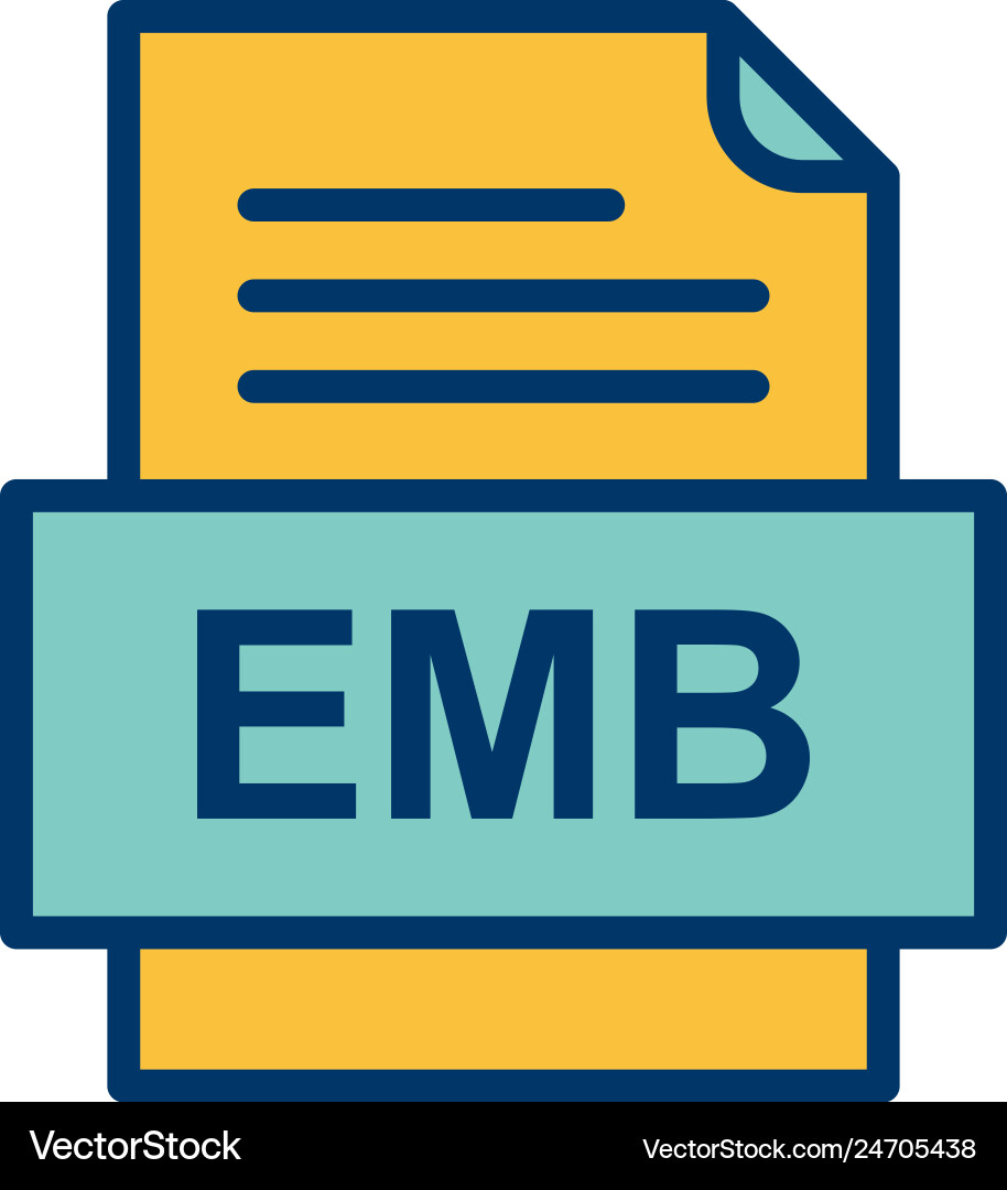 Emb file document icon Vector Image