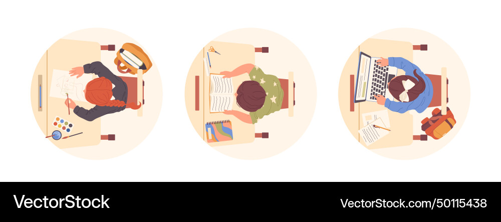 Isolated round icon composition set with smart Isolated round icon composition set with smart vector image