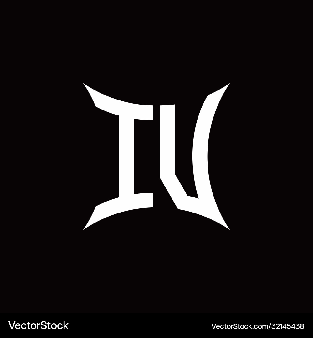 Iv monogram logo with sharped shape design Vector Image