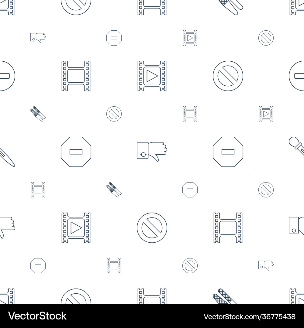 Negative icons pattern seamless white background Vector Image
