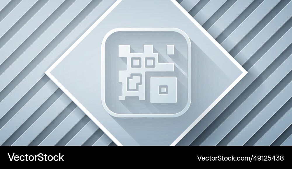 Paper cut qr code sample for smartphone scanning Paper cut qr code sample for smartphone scanning Vector Image
