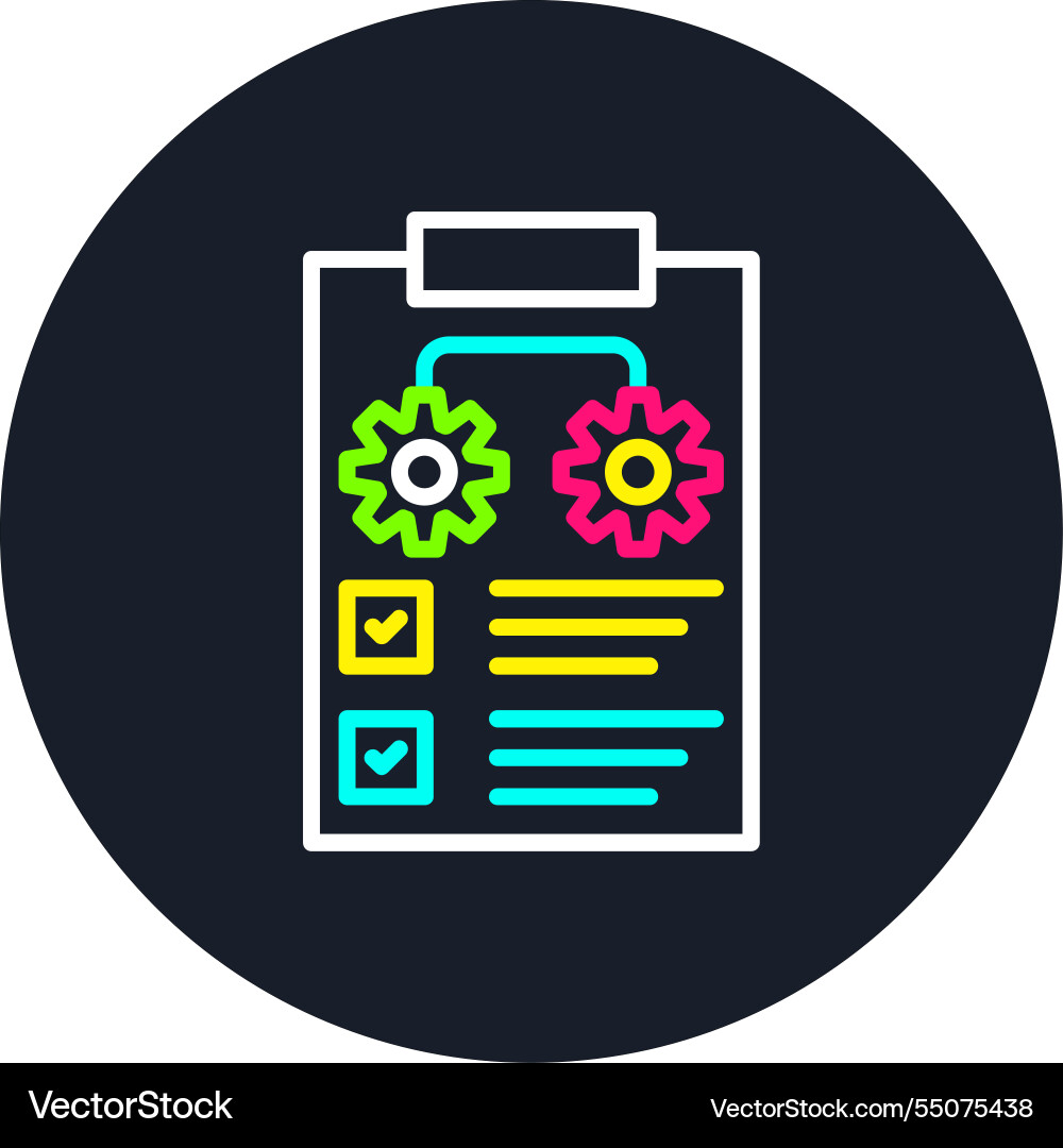 Project management line multi color icon Vector Image