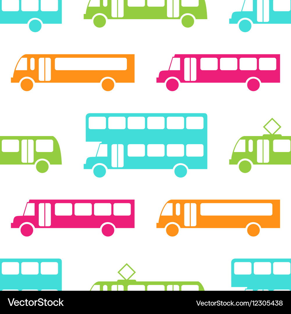 Retro bus seamless pattern Vector Image