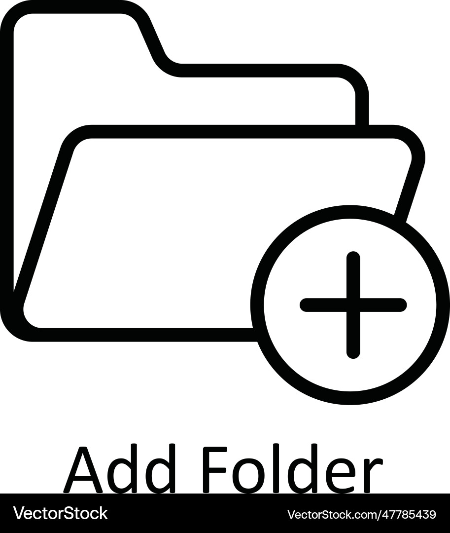 Add folder outline icon design Vector Image