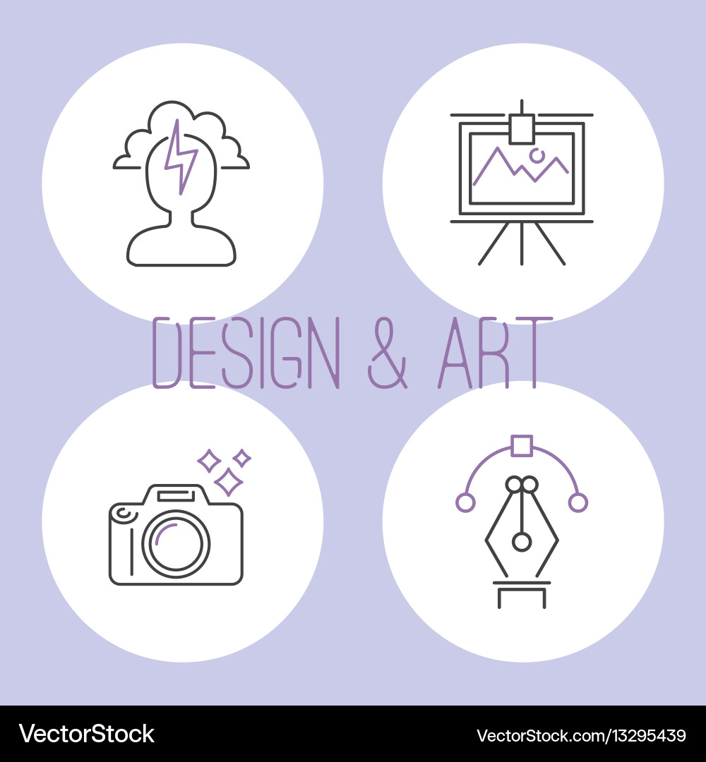 Art icons set design linear Vector Image