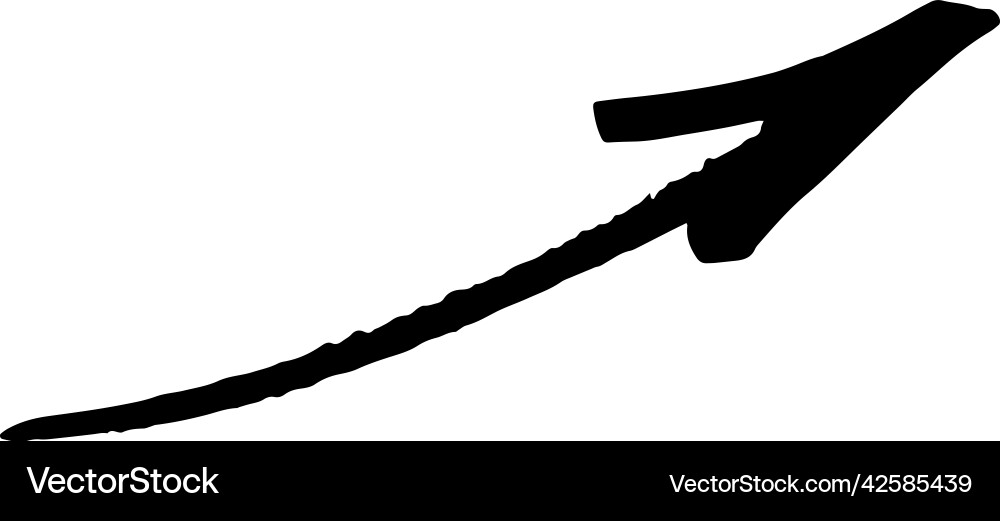 Brushstroke arrow smooth up hand drawn pointer Brushstroke arrow smooth up hand drawn pointer Vector Image
