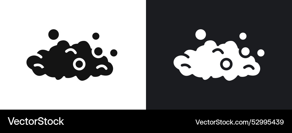 Bubbles and foam icon linear graphics set in black Bubbles and foam icon linear graphics set in black Vector Image
