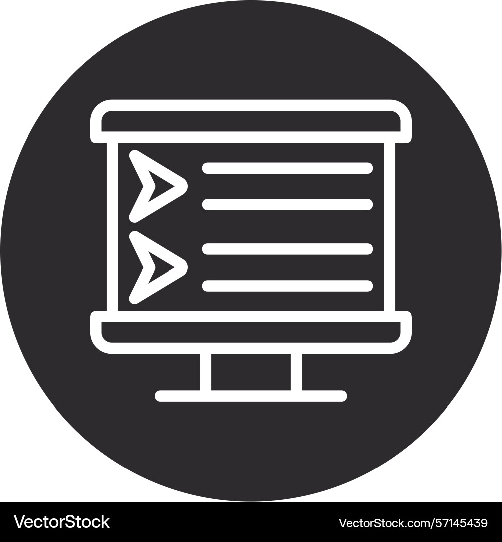 Bullet points inverted circle black Vector Image