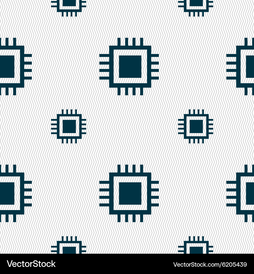Central processing unit icon technology scheme vector image