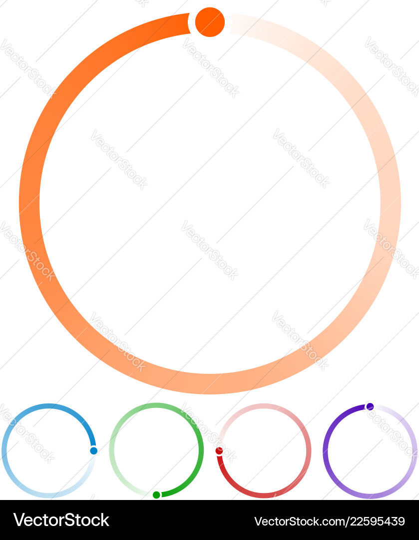 Circular preloaders step progress indicators set Circular preloaders step progress indicators set Vector Image