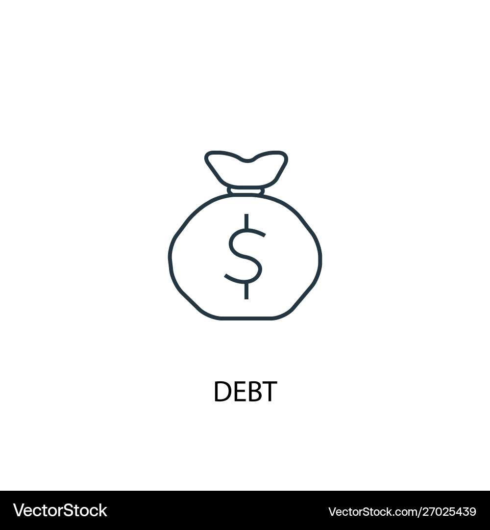 Debt concept line icon simple element vector image